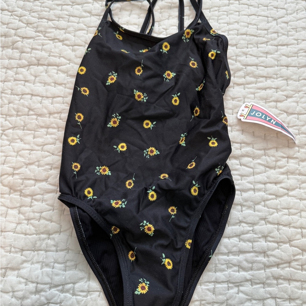 Jolyn Clothing Women’s Black Sunflower One Piece